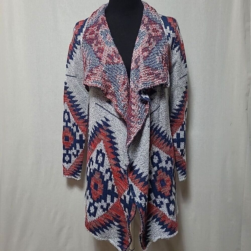 Quinn Open Front Cardigan Knit Sweater Womens Small Long Sleeve Southwestern